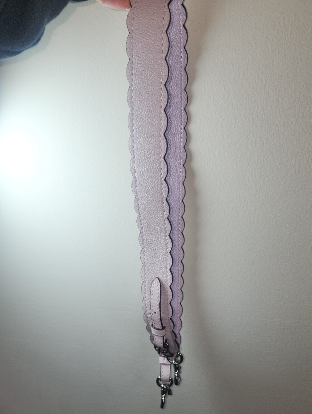 Coach Pale Pink Scalloped Leather Adjustable Shoulder Purse Strap - Picture 11 of 12